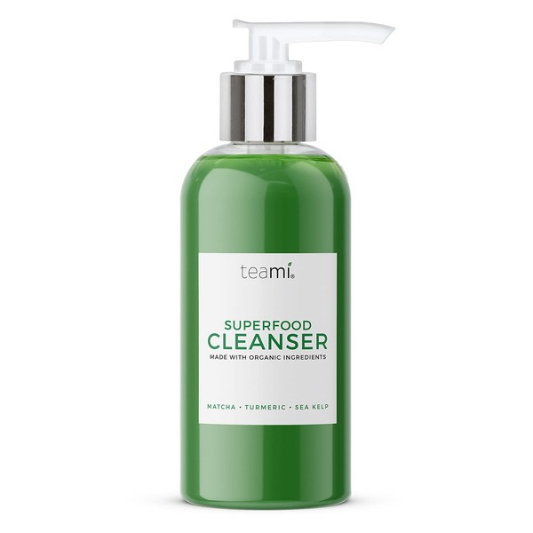 Teami Facial Cleanser with Salicylic Acid, Aloe, Matcha & Sea Kelp - Gentle Organic Acne Face Wash for Makeup Removal - Our Best Hydrating Facial Skin Care Products for Women of All Skin Types