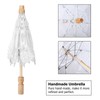 Handmade Lace Flower Embroidery Parasol Wedding Bride Photography Umbrella White