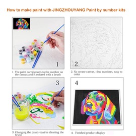 JingZhouYang Paint by Numbers for Kids & Adults & Beginner Painting Gift Kits - L 16"×W 20" Harbour Town Painting Kits