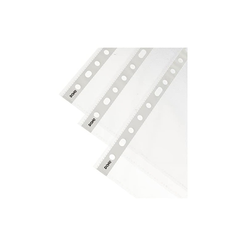 Dohe Basic – Pack of 100 Punched Sleeves, Folio, Plastic