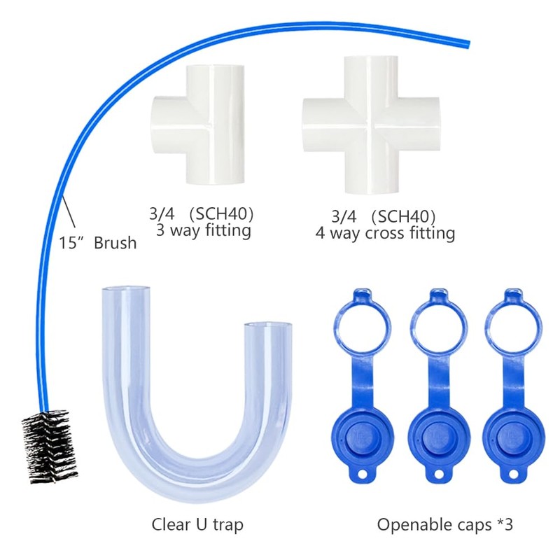 WESUA 3/4 Clear PVC U Trap Pipe Fitting Connector for