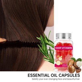 Hotiary Hair Vitamins Capsules Hair Serum for Frizzy and Damaged Hair, Hair Oil with Moroccan Macadamia & Avocado Oil for Men & Women, Leave in Conditioner, 40 pcs