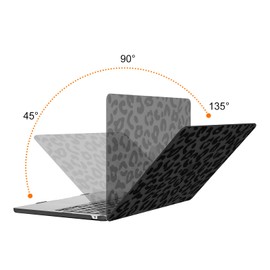MOSISO MOSISO Compatible with MacBook Air 13 inch Case 2025 2024 2023 2022 M3 A3113 M2 A2681, Plastic Leopard Grain Hard Case&Keyboard Skin&Screen Film Compatible with MacBook Air 13.6 inch Case, Black