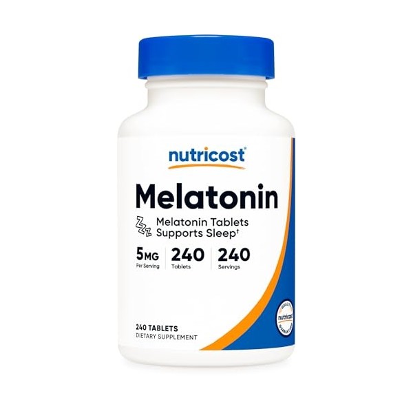 Nutricost Melatonin 5mg, 240 Tablets - 5mg Per Serving, Non-GMO,
