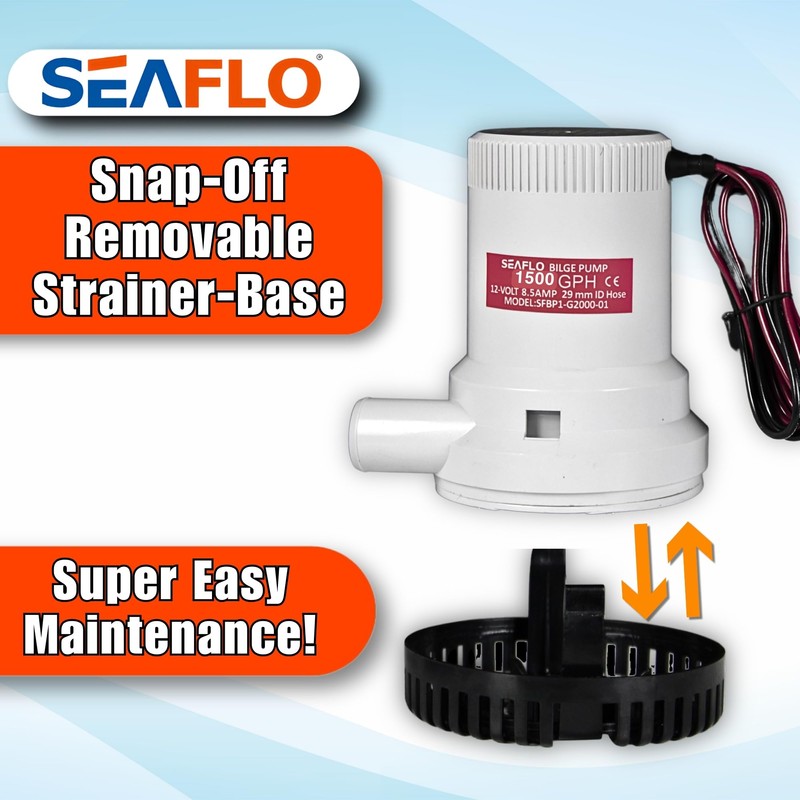 SEAFLO 01 Series 1500 GPH Bilge Pump – 12V, 1-1/8"
