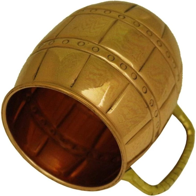 Livevie Moscow Mule Mug Handcrafted Barrel Style with Embelished Handles