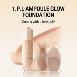 MAKEHEAL 1.P.L AMPOULE GLOW FOUNDATION dewy glowy finish, liquid foundation with wand, all day coverage, blendable, 28g 0.99 fl Oz [21-N CLARITY]
