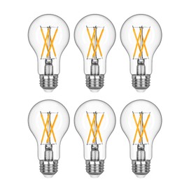 EDISHINE 6 Pack Vintage LED Edison Bulbs, A19 Dimmable Light Bulb, 800LM 2700K Warm White Light, 240° Beam Angle & E26 Base, 8W Equivalent 60W, Decorative Antique LED Filament Bulbs for Home