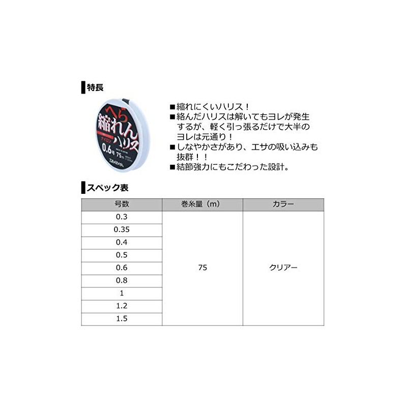 Daiwa Chijiren Harris C Nylon Line Spatula, No. 0.8, 275.4