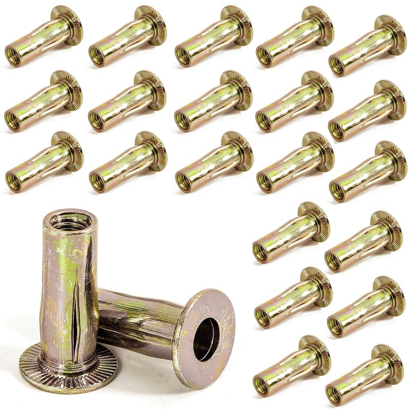 QXSKSLH 25Pcs M6 Multi Grip Rivet Nuts Pre Bulbed Shank
