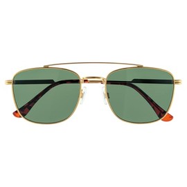 meigan 7398-01 Men's UV400 Wellington Stylish Metal Frame Teardrop Gold/Green Smoke Sunglasses