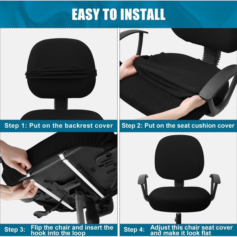 Smiry Stretch Jacquard Office Computer Chair Covers, Removable Washable Universal