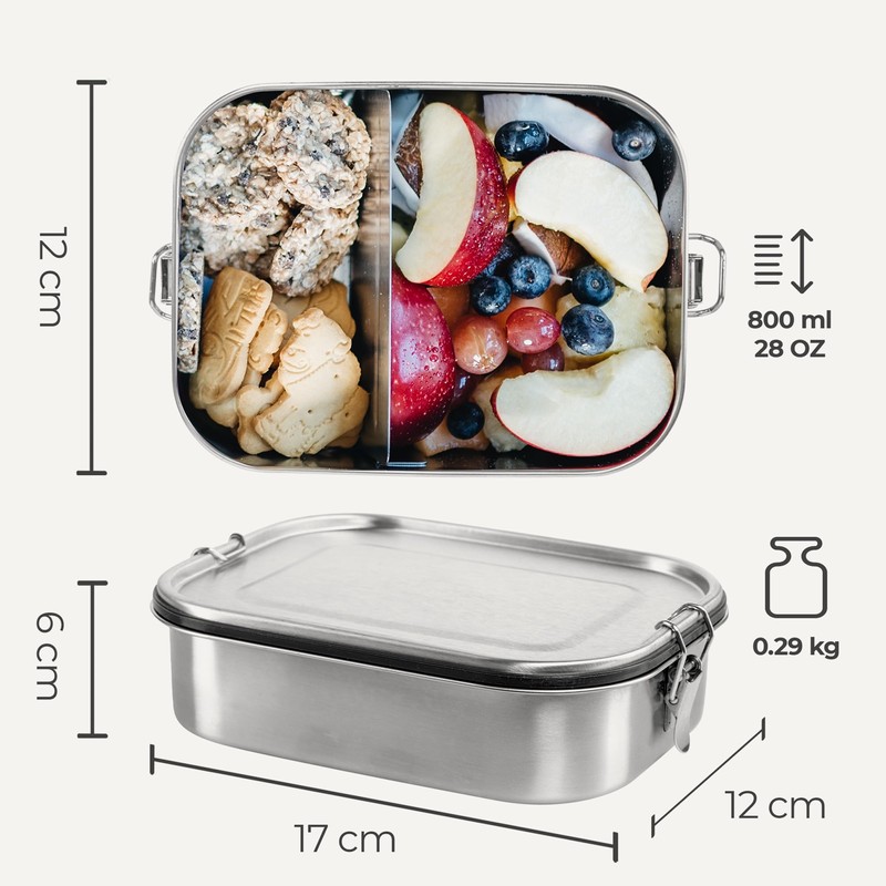 SILBERTHAL Brotdose Edelstahl für Kinder mit Fächern – Kleine Vesperbox