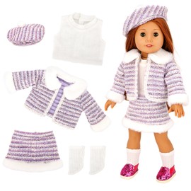 Miunana Baby Dolls Doll Clothes 35-43 cm Hat Jacket Skirt Socks Clothing Outfits for Baby Dolls Kids Girls Boys