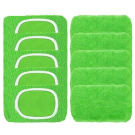 Dryxog Pack of 8 Microfibre Cloths 25.4 x 11.5 cm Wipes Reusable Floor Mop Microfibre Cloths Wet Dry Mop Cover for Cleaning Hard Floors Wooden Floors Mop Pads