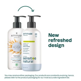 ATTITUDE ATTITUDE Hand Soap for Sensitive Skin Enriched with Oat, EWG Verified, Dermatologically Tested, Vegan, Extra Gentle, Unscented, 16 Fl Oz