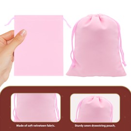 Mandala Crafts Mini 3x4 Pink Velvet Drawstring Bags - 100 Tiny Velvet Drawstring Pouches Bulk for Party and Wedding Favor, Gift Wrapping, Packaging, and Jewelry Gift Bags