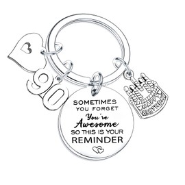 Nfyxcaz Happy 90th Birthday Keychain Gifts for Women Inspirational Birthday Keyring for Mum Dad Sister Brother Birthday Keychain for Friends BBF Birthday Keyring (90th birthday keychain gifts)