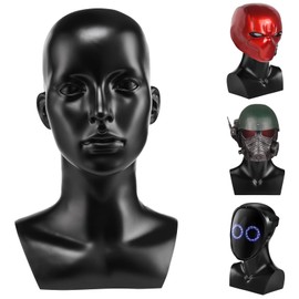 Female Mannequin Head Premium Dummy Stand Model, 22.5IN Matte Black GFRP Material, Manikin Head for Display Wig Hat Headphone Jewelry Necklace, Perfect for Art Exhibits Home Decor