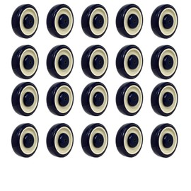 SYRATION Shopping Cart 5"x1-1/4" 3/8"Bore Polyurethane Wheel - Load Capacity 350Lbs each (20-Pack 3/8" Bore(Navy/Beige))