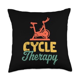 Spin Class Gang Merch Class Indoor Cycling Bike Workout Spin Therapy Throw Pillow, 18x18, Multicolor