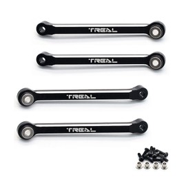 TREAL FCX24 Upper Links Set (4pcs) Aluminum 7075 Upper Chassis 4-Links for FMS FCX24 1:24 (Black)