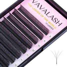 VAVALASH W-shaped Eyelash Extension 4D Premade Fans 0.07 D Curl Volume Lash Extensions Easy Fanning Lashes Matte Black Volume Premade W Lashes(W Shaped-4D-0.07-D-14mm）