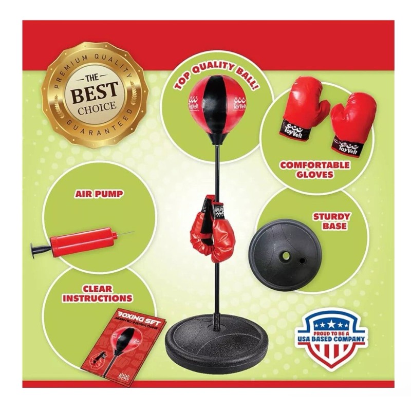 ToyVelt Punching Bag for Kids and Boxing Equipment, Boxing Gloves