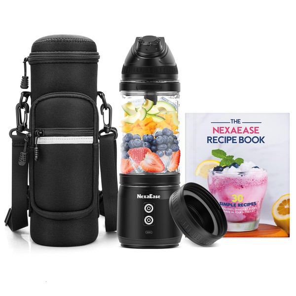 Portable Blender with Insulated Carrying Case & Recipe Book for