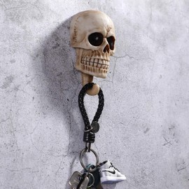 Arola Skull Wall Hooks Key Hooks Decorative Wall Mount Key Rack Hat Shelf Organiser Bathroom Hanger Home and Kitchen Use Pegs (Pack of 2)