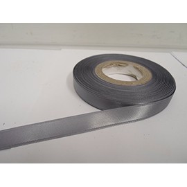 2 metres x 10mm Satin Ribbon Smoky Dark Grey Dark Silver Double Sided 10 mm 1cm