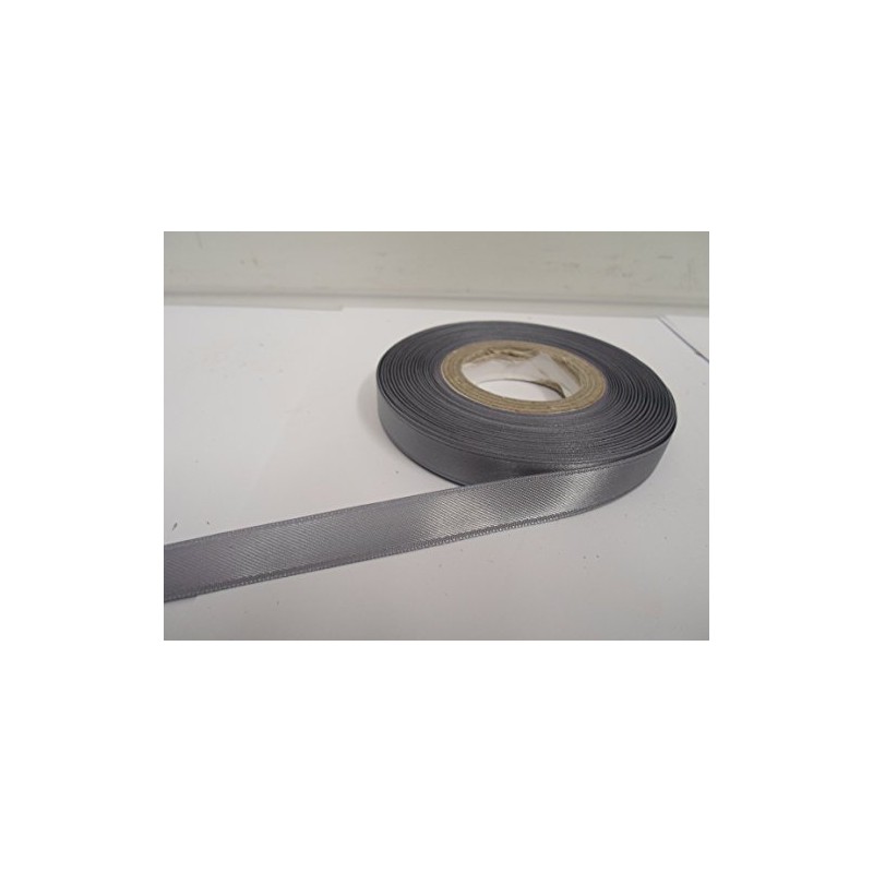 2 metres x 10mm Satin Ribbon Smoky Dark Grey Dark