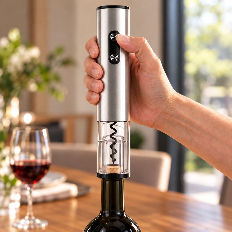 Electric Wine Opener with Foil Cutter LED Light and Dual