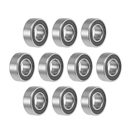 TOP-VIGOR 10Pcs 687-2RS Deep Groove Ball Bearings, Z2 7mm x 14mm x 5mm Double Sealed Industrial Bearings, Chrome Steel Skateboard Bearings for Electrical Instrument Equipment