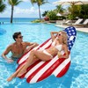Inflatable Pool Float with Sunshade Canopy – American Flag Water