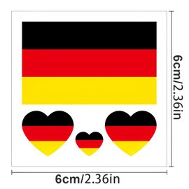 GLPRKOW 24 Sheets of Germany Flag Tattoo Stickers for European Championship Decoration, German Decoration, Temporary Tattoo Set, Waterproof Face Tattoos Sticker for 2024 Football, Euro Olympic Party