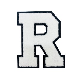 Hip Hop 50's Shop 6" Monogram Varsity Letter Patch Chenille Applique for Letterman Sweater Iron On or Sew On Heat Seal DIY (R)