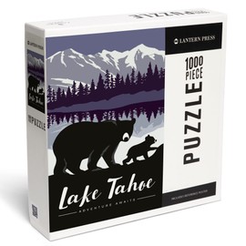 Lake Tahoe, Black Bear and Cub, Adventure Awaits (1000 Piece Puzzle, Challenging Jigsaw Puzzle for Adults, Made in USA)