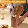 Natural Acacia Wood Utensil Crocks, 360° Rotating Utensil Holder, Holds