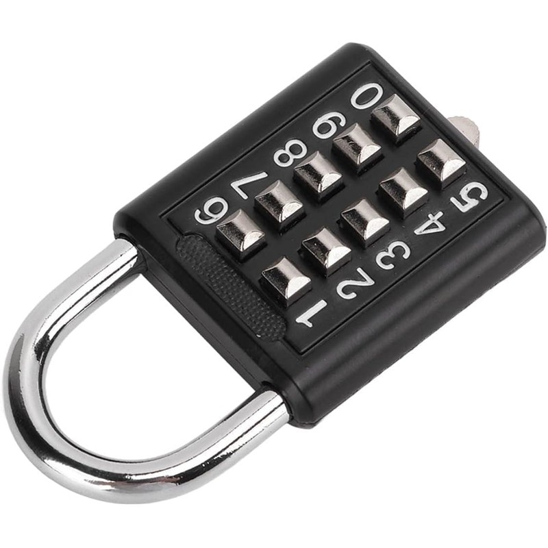 Combination Lock, 10 Digits Push Button Padlock Luggage Lock Gym