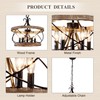16“ Farmhouse Chandelier Light Fixture, 5-Light French Country Wood Chandelier