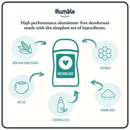 HUMBLE SIMPLE AND TRUE. HUMBLE BRANDS Original Formula Aluminum-free Deodorant. Long Lasting Odor Control with Baking Soda and Essential Oils, Mountain Lavender, Pack of 3
