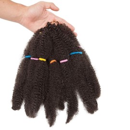 3 Bundles Marley Twist Hair Crochet Afro Marley Kinky Curly Hair Extensions Synthetic Braiding Hair Extensions Dark Brown