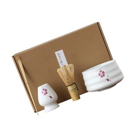 AIXXCUVQ Traditional Japanese Matcha Tea Set 4-in-1 Kitchen Utensils Gadgets for Tea Room, red 4 Leaf