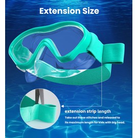 Aegend Kids Swim Goggles with Nose Cover, Snorkel Diving Mask for 3-12, Green