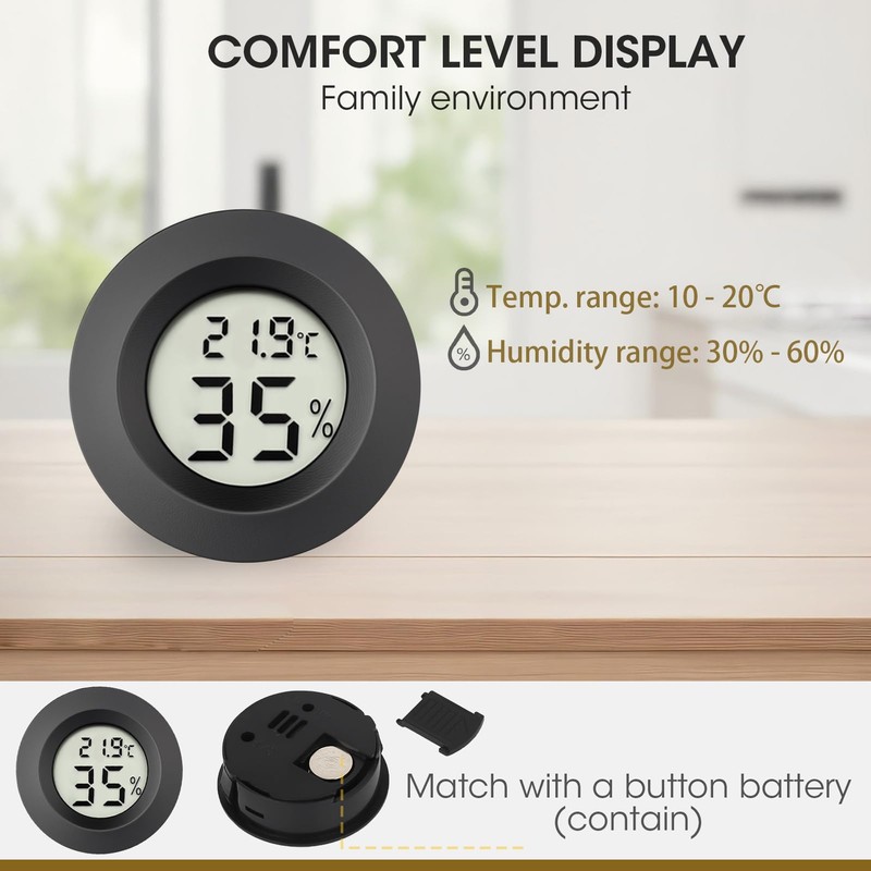 3Pcs Digital Humidity and Temperature Meter Mini Hygrometer Thermometer for