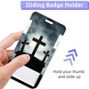 Three Crosses Badge Holder with Retractable Reel Clip,Sunlight Lanyards for