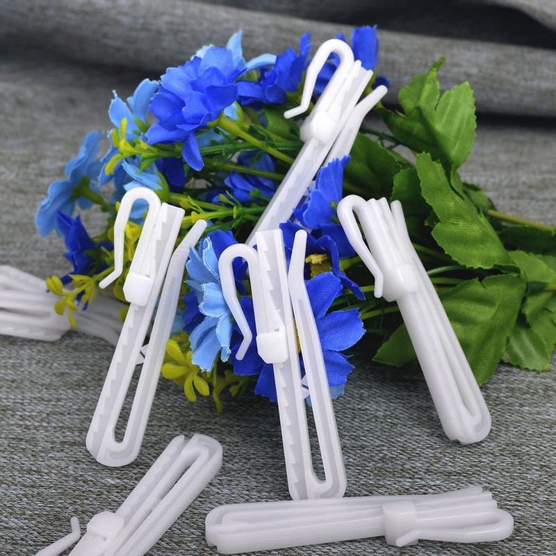 Kuasting 30 pcs Adjustable Curtain Hooks Plastic Toughness Depth Pinch