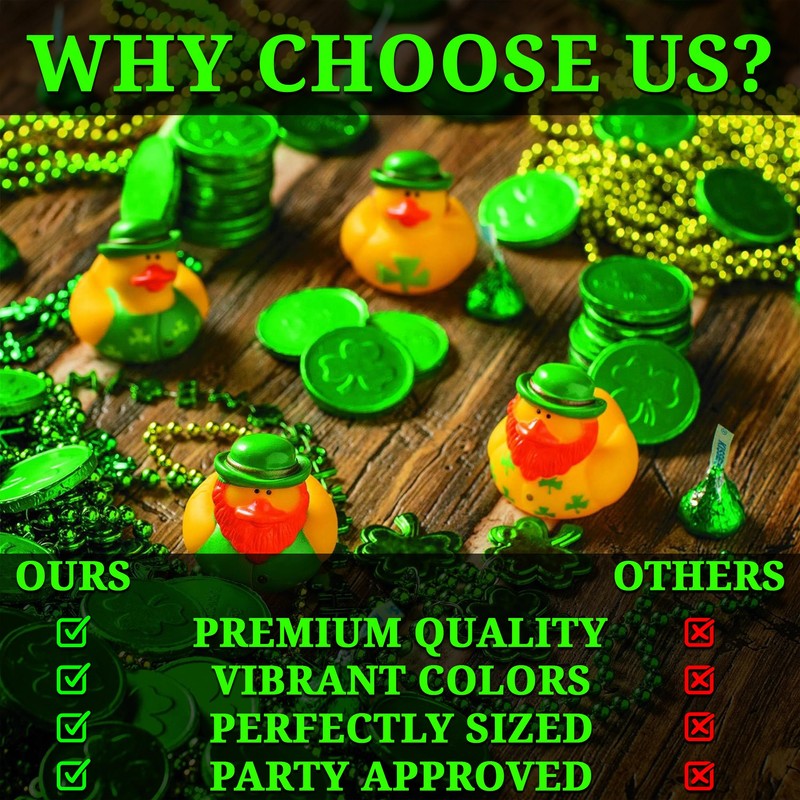 One Dozen (12) Irish St. Patrick's Day Rubber Ducks