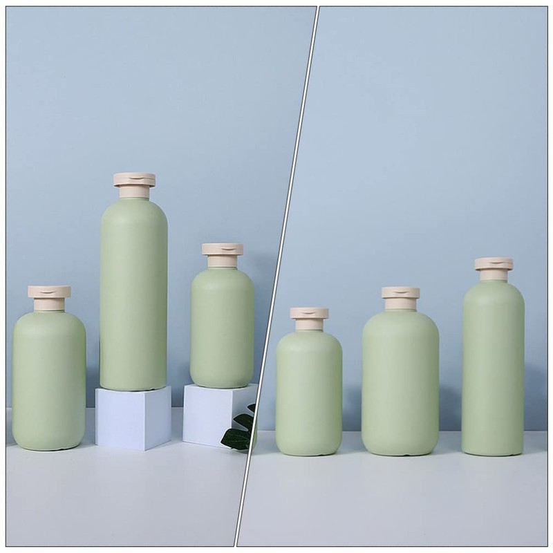 minkissy 3pcs Flip Cap Shampoo Bottles Empty Sub Package Squeeze